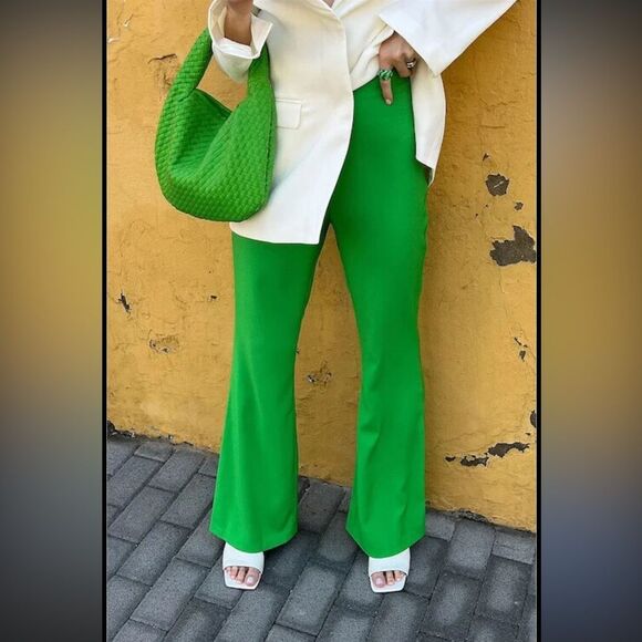 MELLODAY Green Wide-Leg Pants - Size M - Picture 1 of 11